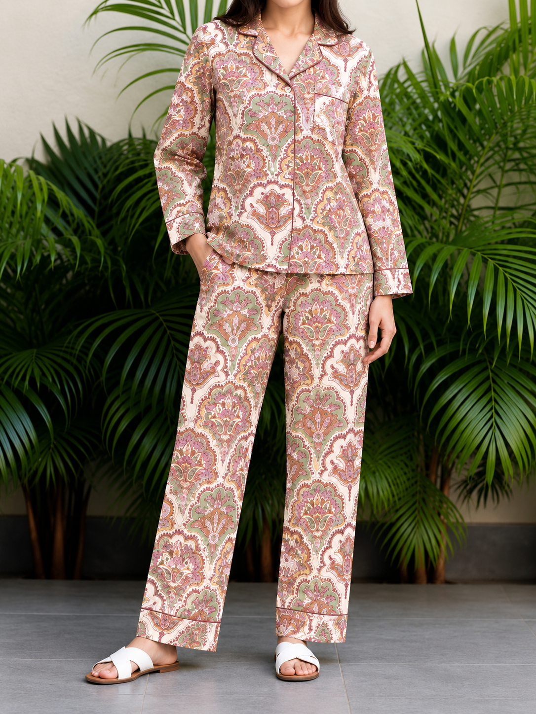 Gulkari Mehrab Block Print Pyjama Set