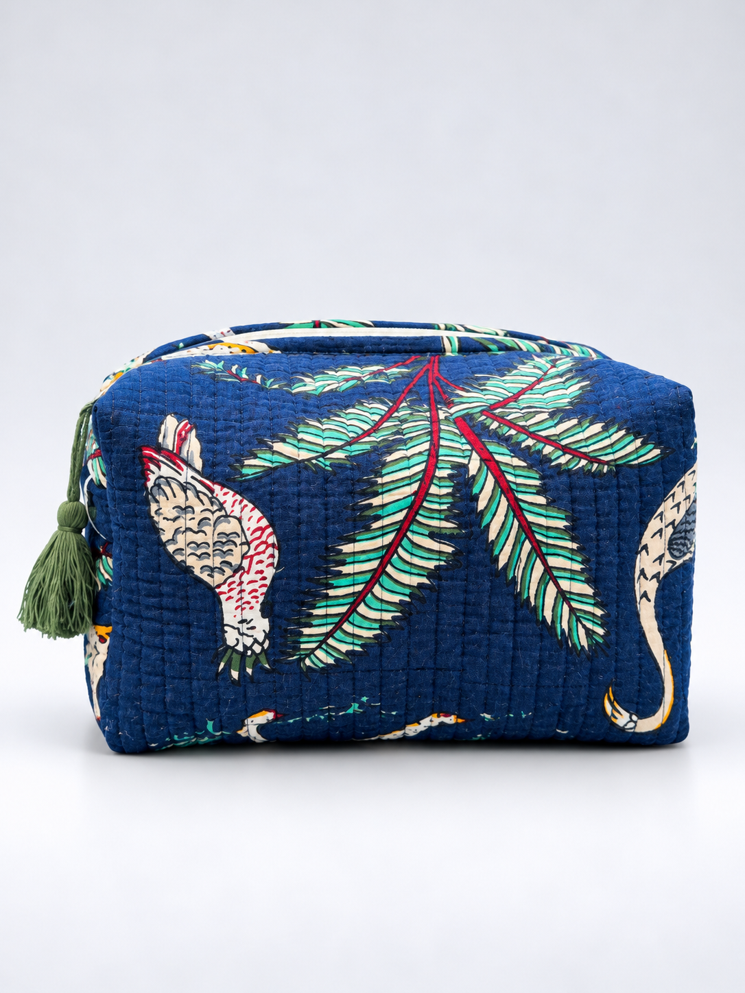 Midnight Botanical Cotton Vanity Pouch