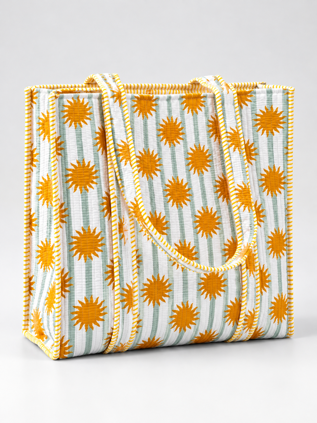 The Golden Sunburst Stripe Tote