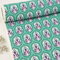 Flower Block Printed Cotton Fabric