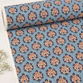 Dusty Blue & Rust Paisley Block Print