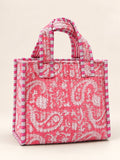 Rose Paisley Striped Mini Tote
