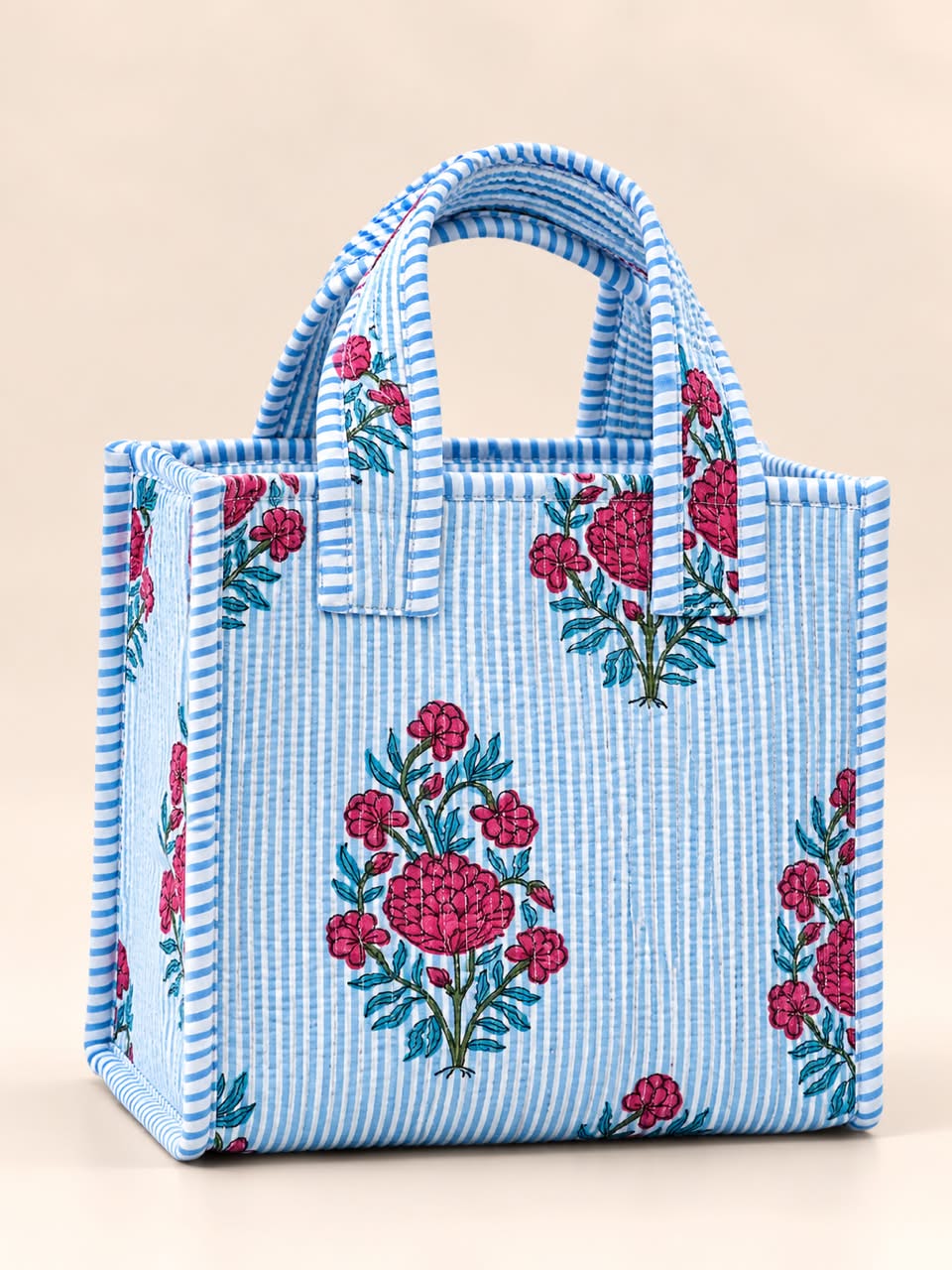 Rose & Stripe Quilted Carryall