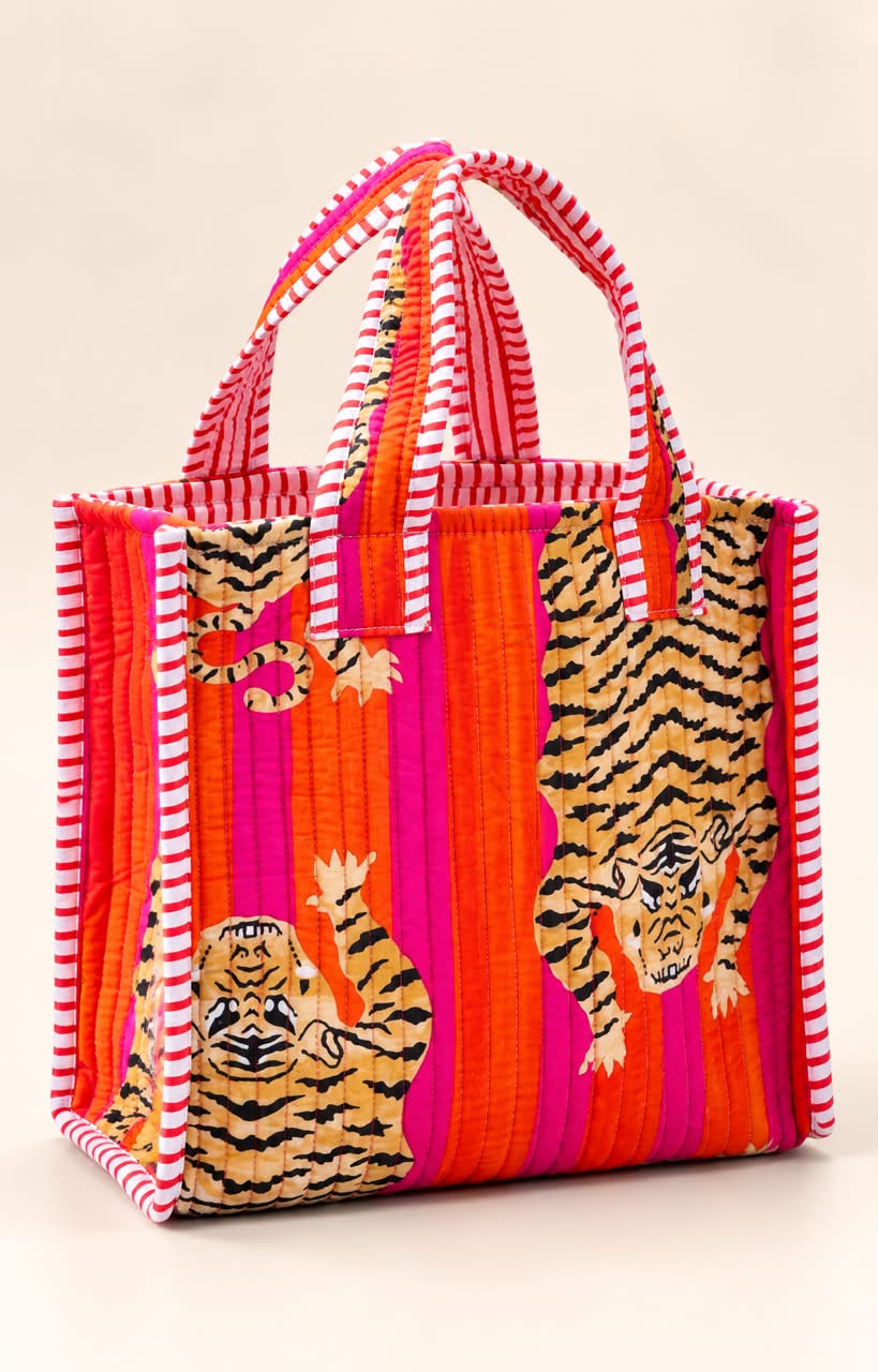 Saffron & Magenta Tiger Tote