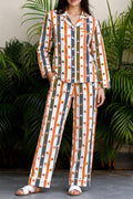 Saffron & Slate Striped Heart Pajama Set