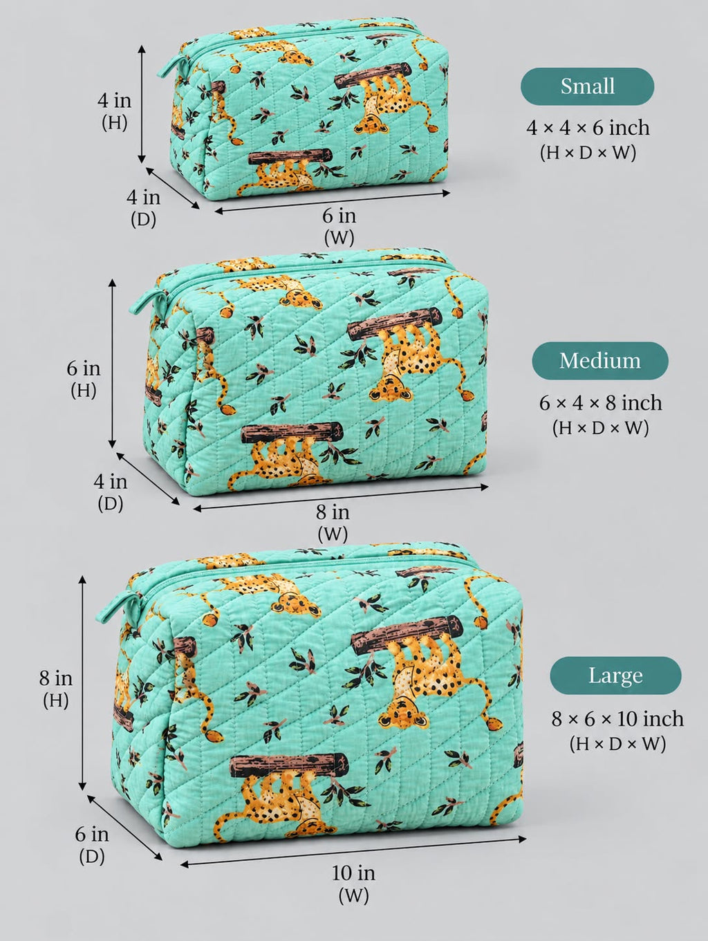 Playful Cub Quilted Pouch