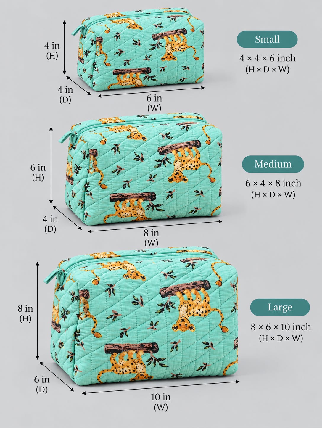 Playful Cub Quilted Pouch