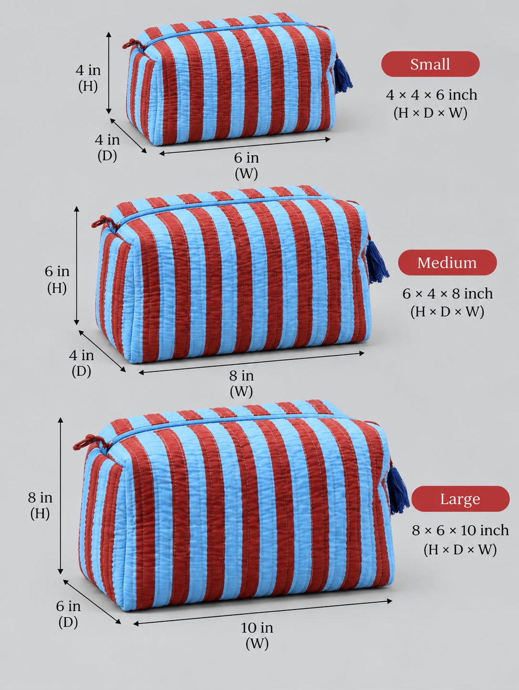 Carnival Stripe Quilted Pouch