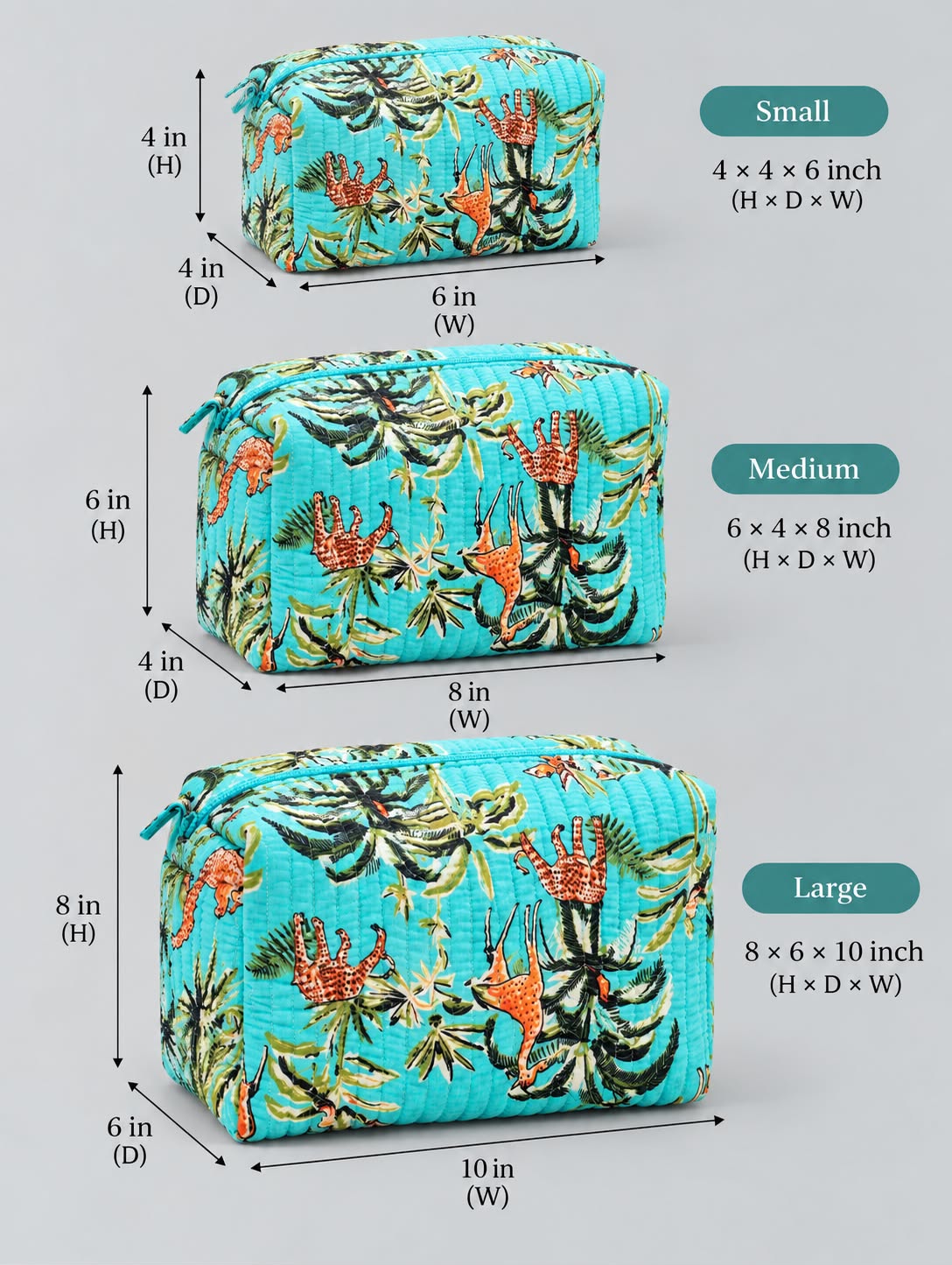 Turquoise Oasis Giraffe Pouch